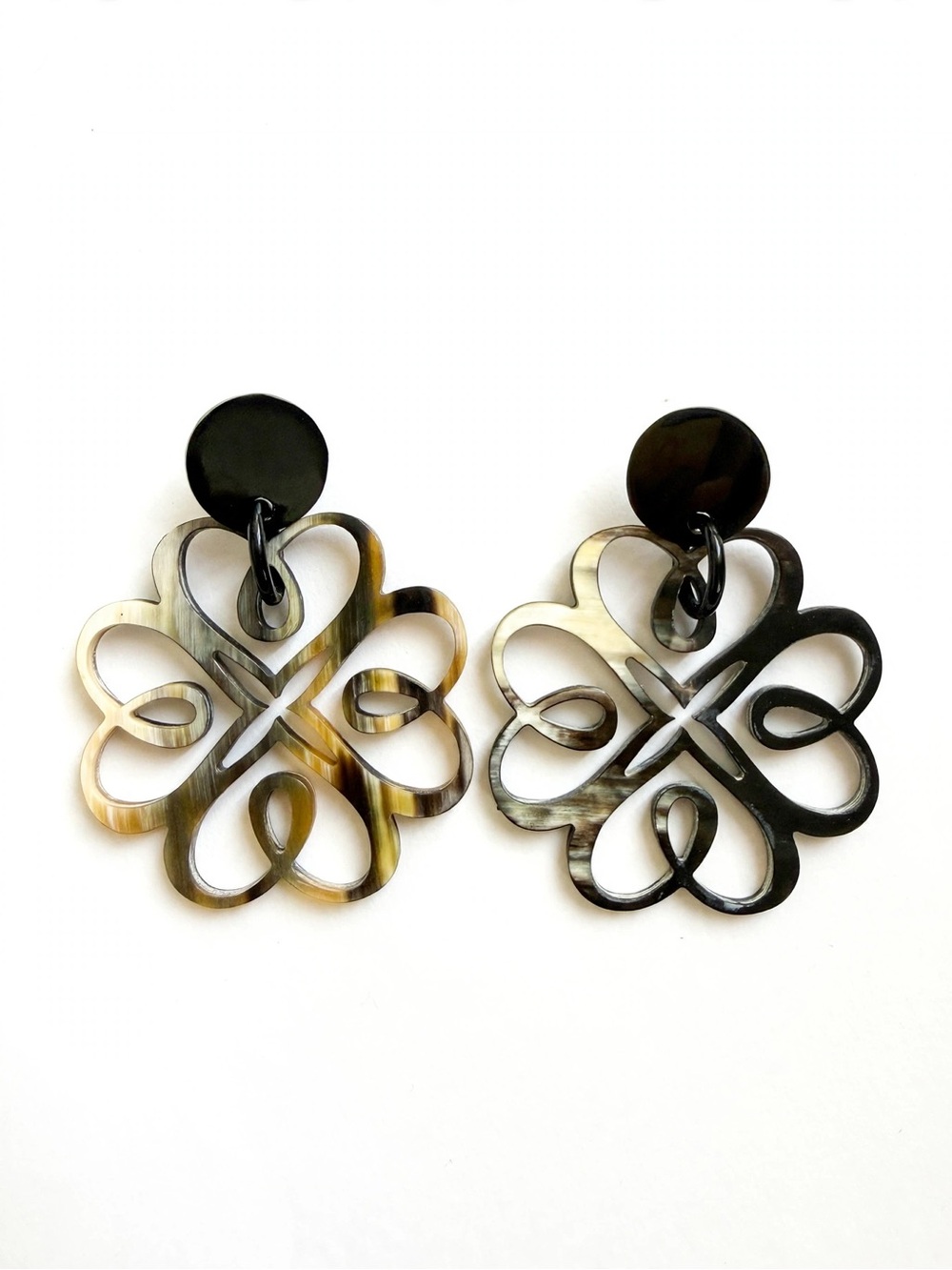 New Handmade Natural Horn Dangle Earrings For women with 925 Silver Post E073